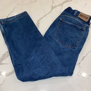 Duluth Trading Co. Men’s Jeans. Dark wash denim with flannel lining. Size 36x30